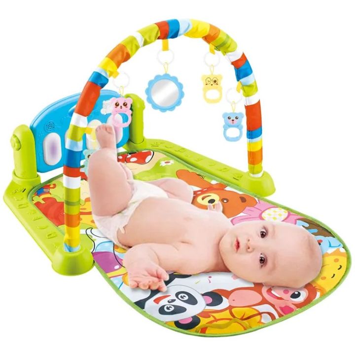 Baby Piano Play Gym with Mat, Musical & Light-Up Keys
