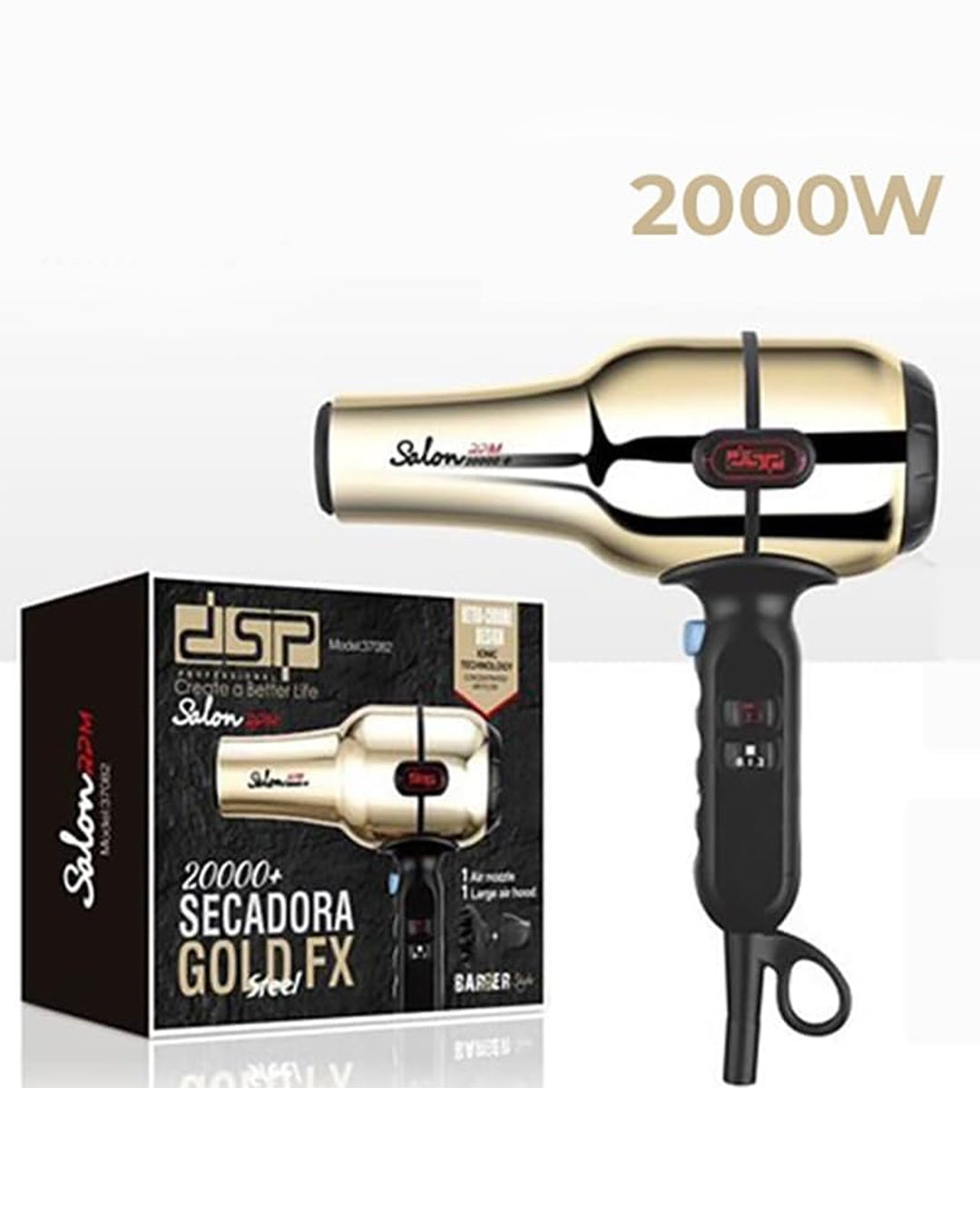 Dsp 37082 Gold Professional Air Fan Hair Dryer 2000W-KYAMSTORE