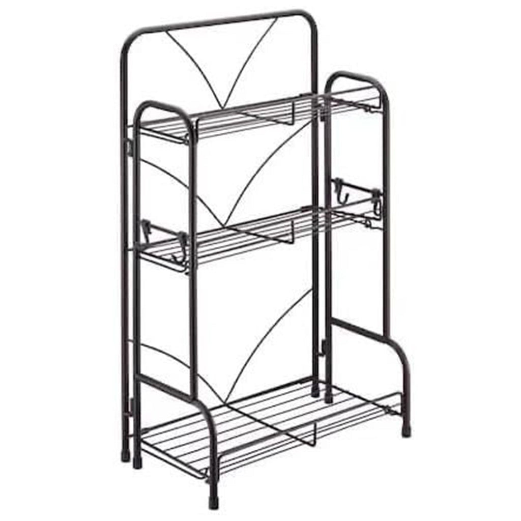 3 Tier Black Shelving Organizer-KYAMSTORE