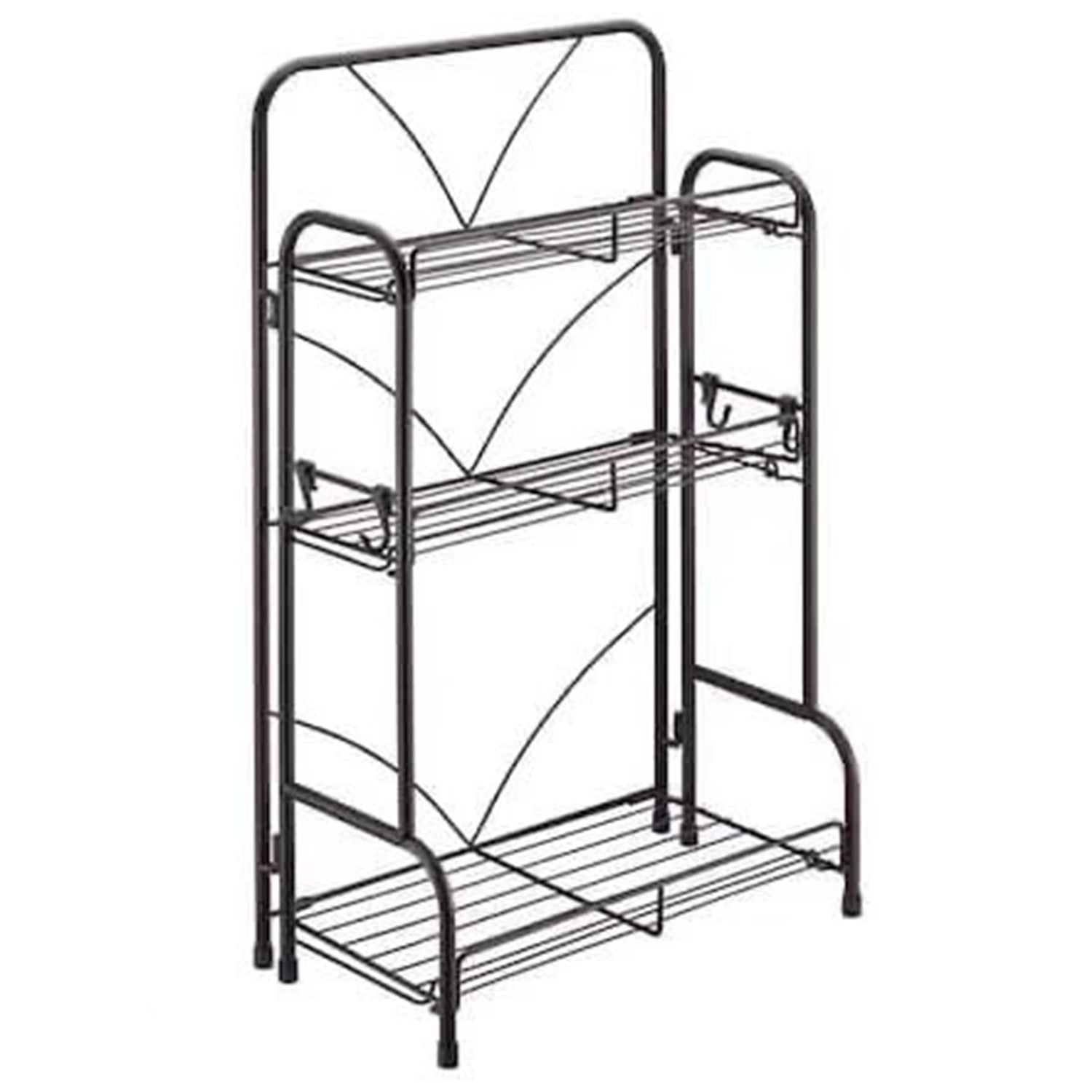 3 Tier Black Shelving Organizer-KYAMSTORE