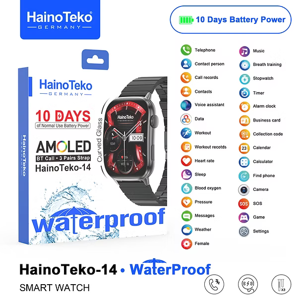 NEW HainoTeko-14 Smartwatch | Curved AMOLED Display