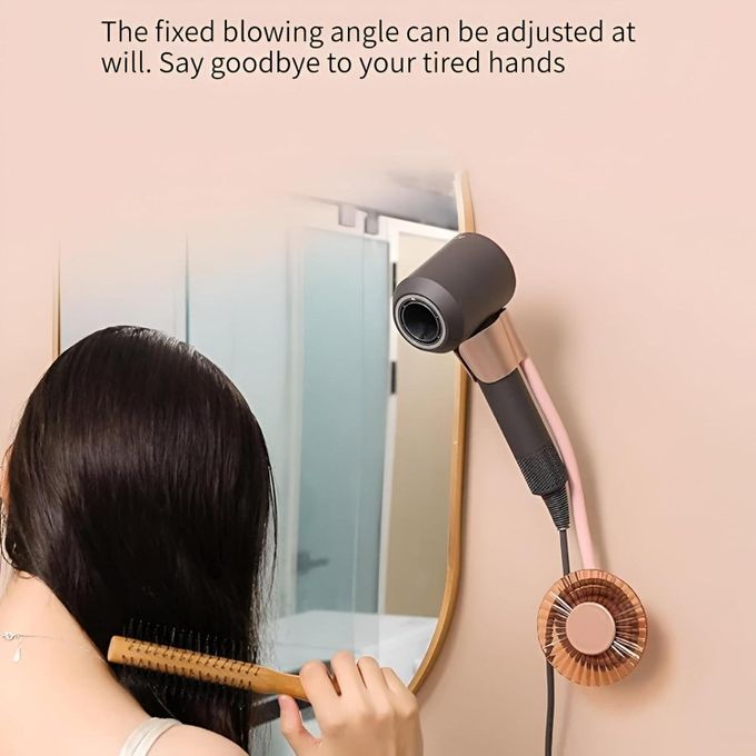 Rotating Adjustable Hands Free ABS Wall Mount Hair Dryer Holder