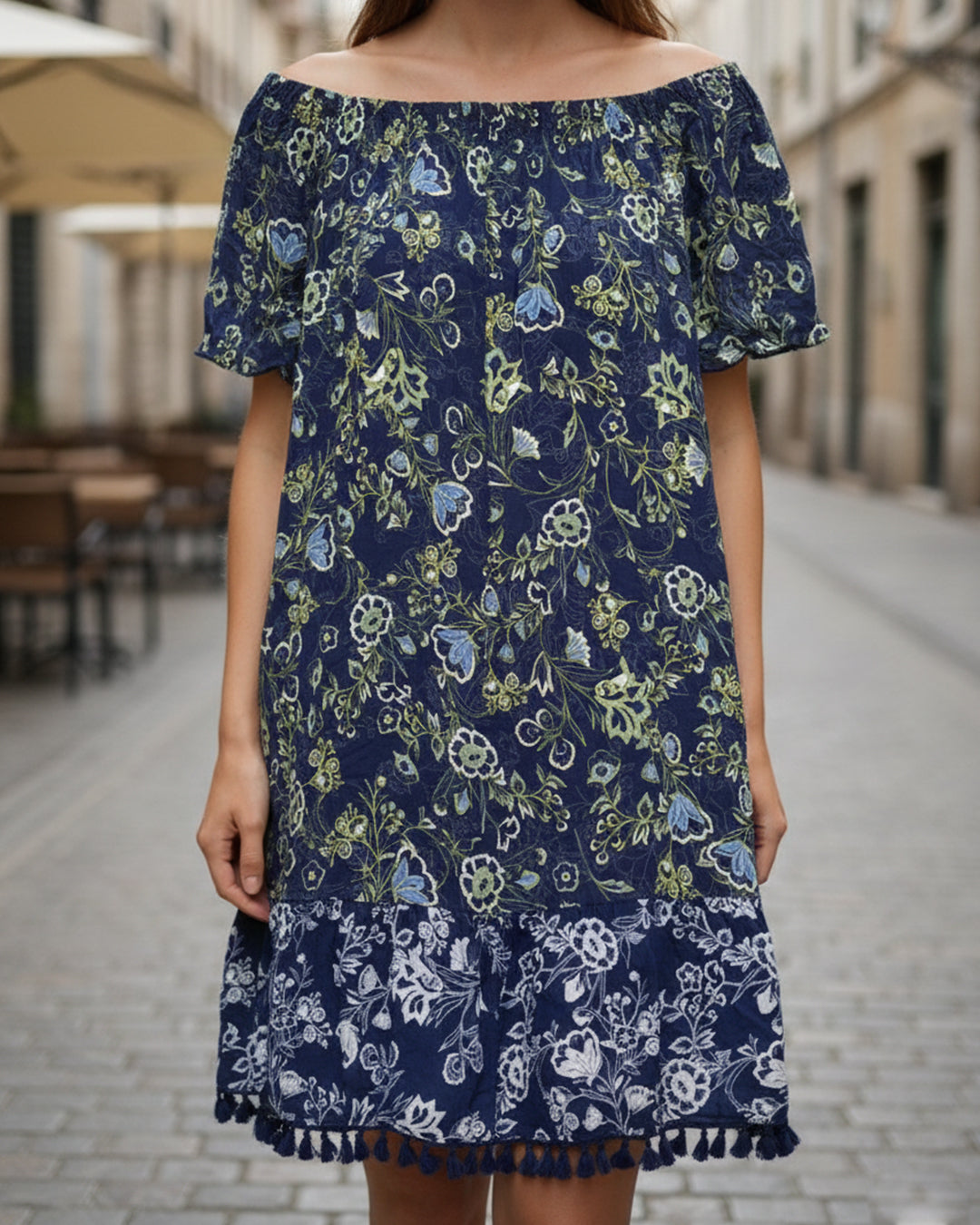 Ukay Find! Bohemian Floral Off-Shoulder Dress