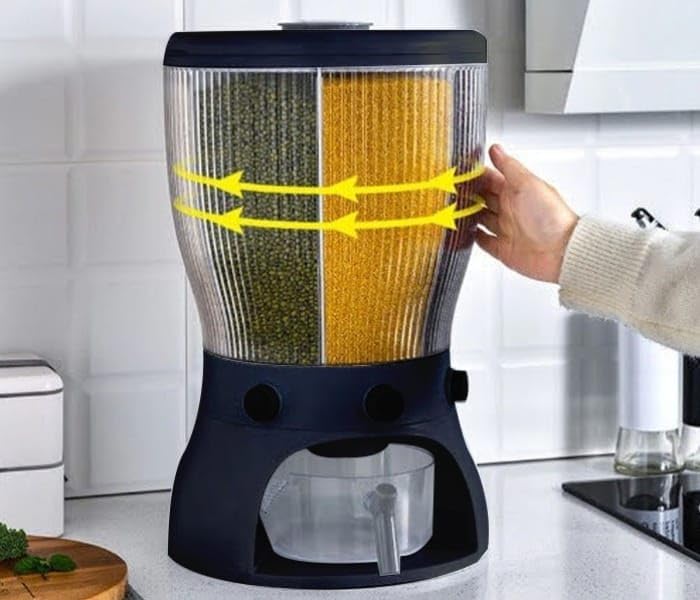 Food Grain Storage Container, Rotating Sealed Rice Bucket Household Grain Storage Box