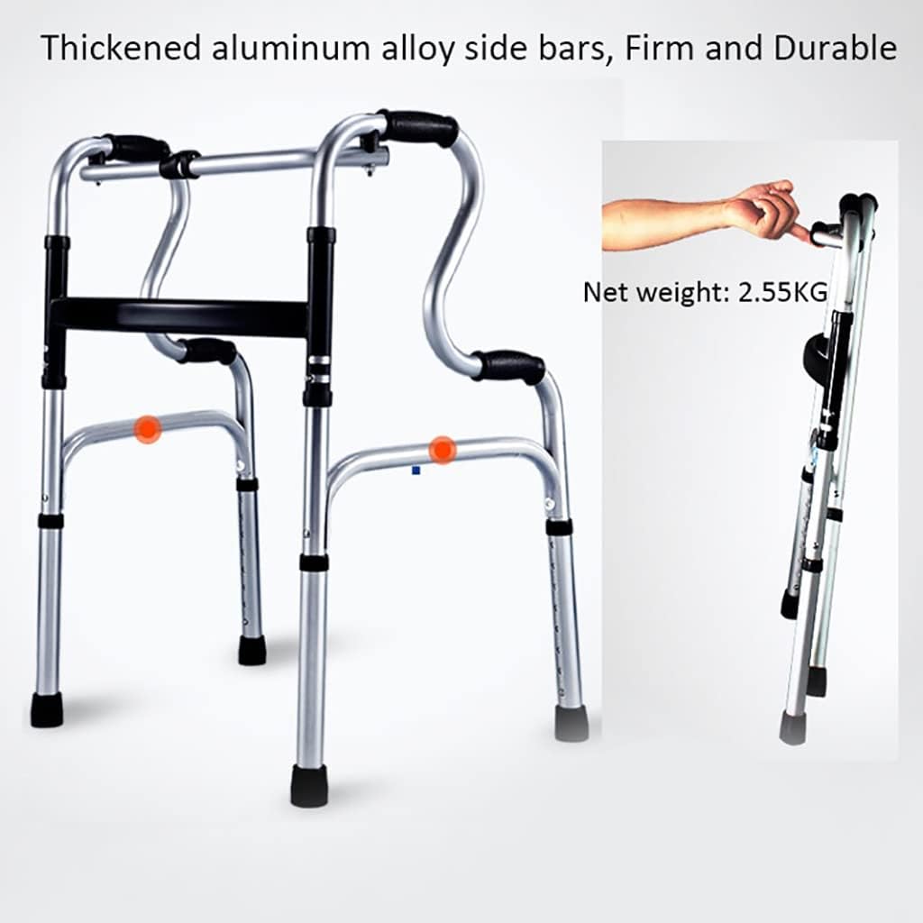 Folding Adult Standard Walkers with 2 Front Wheels | Lightweight Portable Walking Frame