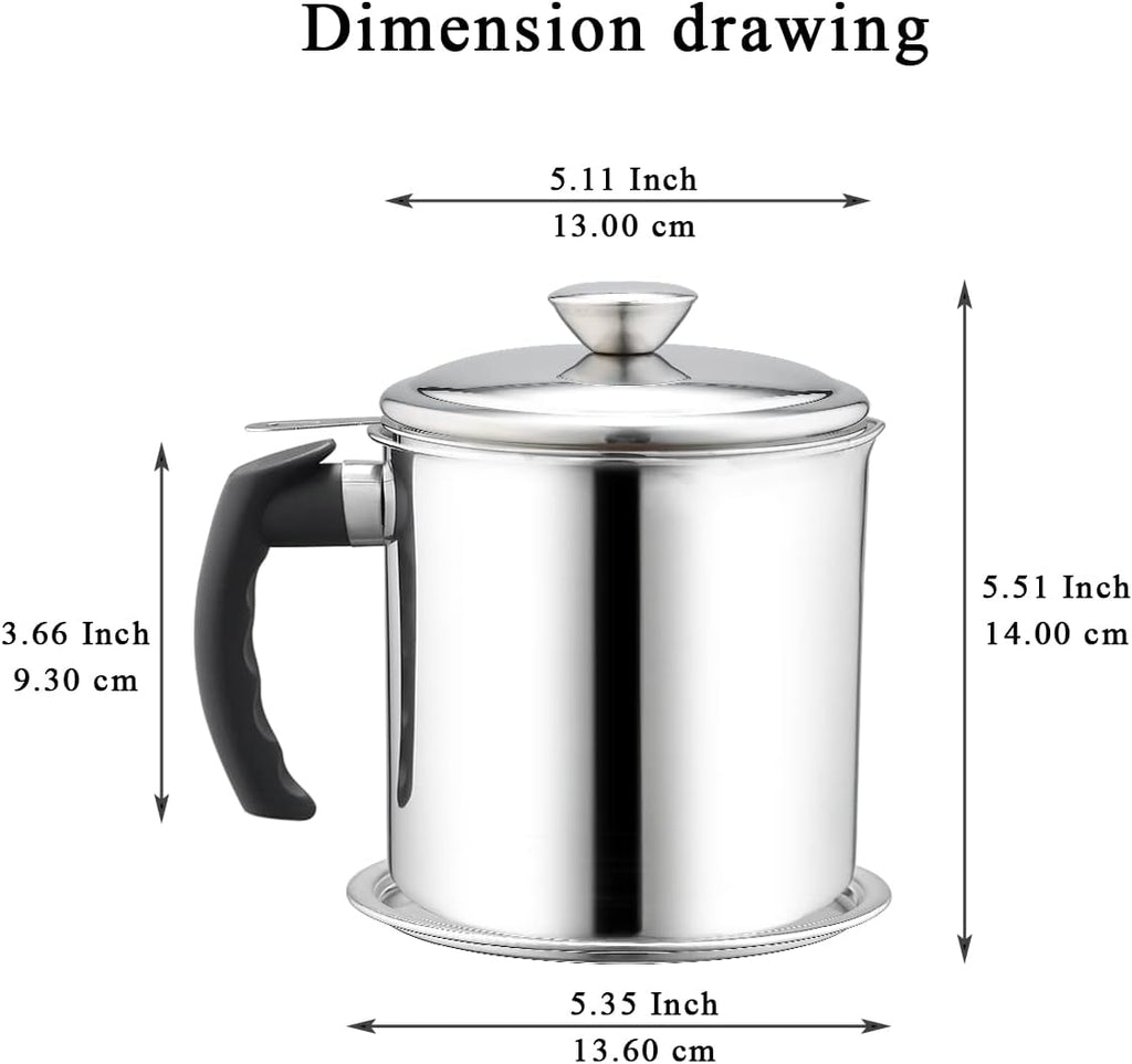 Bacon Grease Container With Strainer | Delivery: 2 to 3 business days | Limited stocks available | Hurry before Sold Out