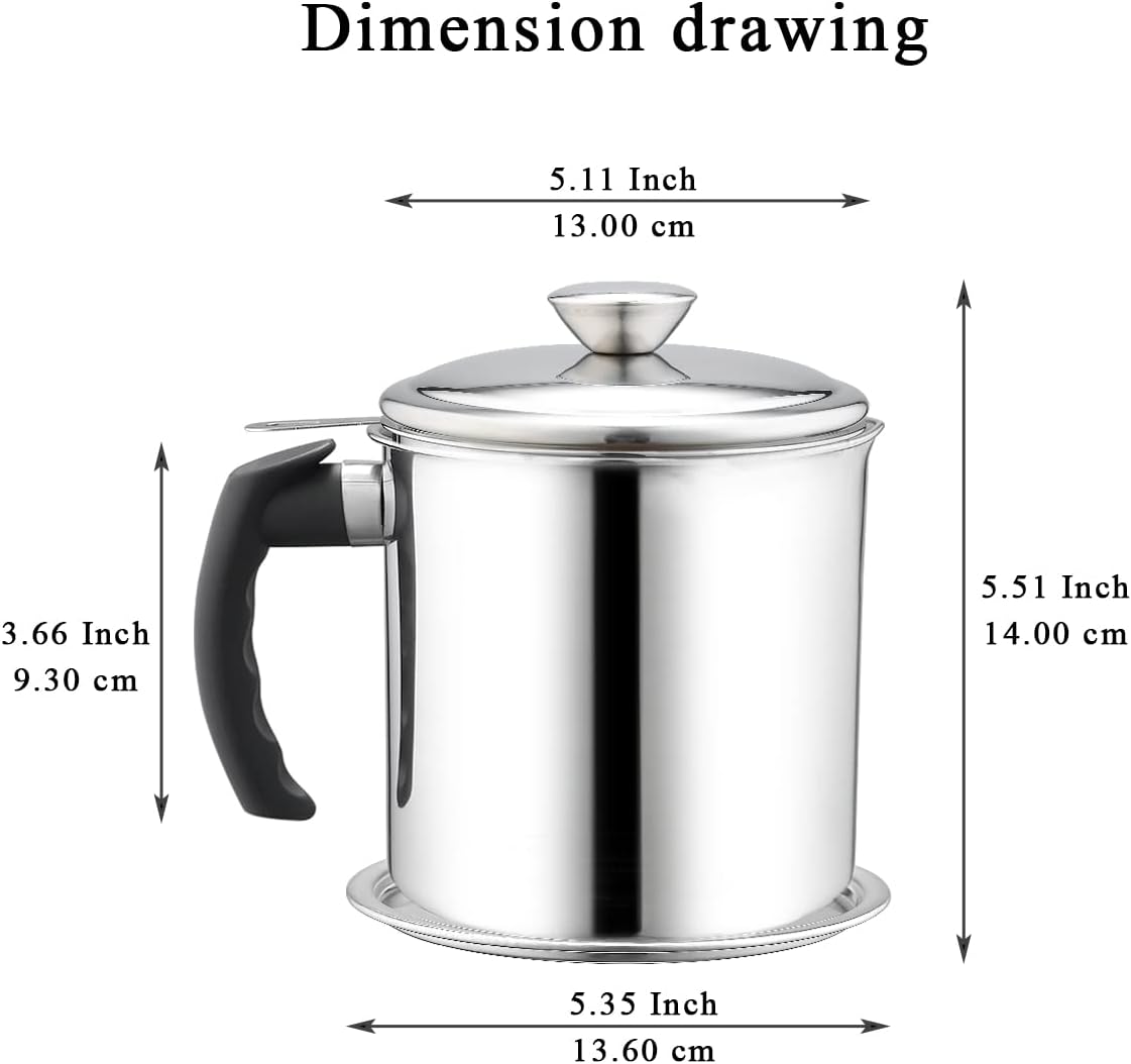 Bacon Grease Container With Strainer | Delivery: 2 to 3 business days | Limited stocks available | Hurry before Sold Out