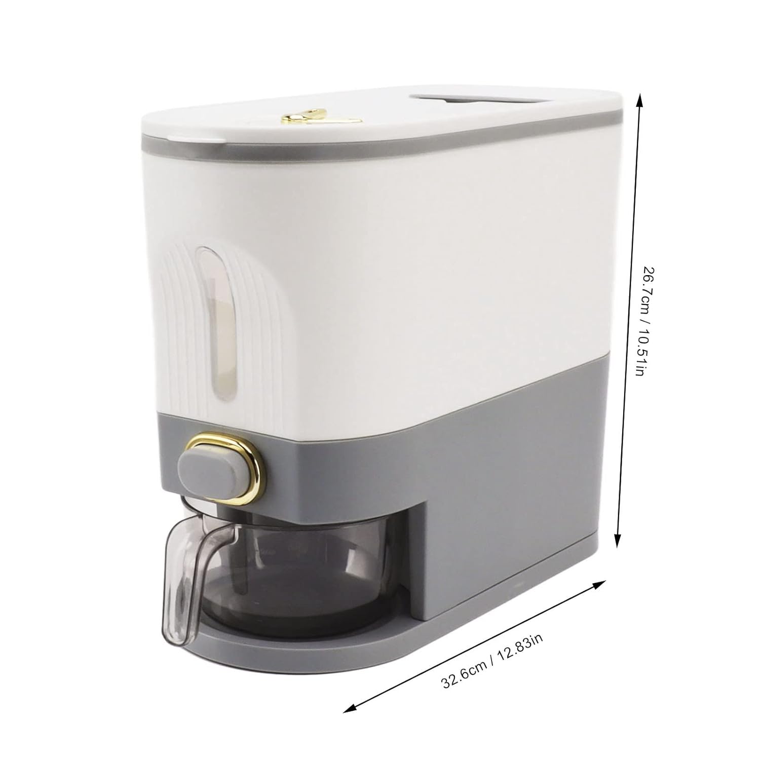 Rice Dispenser, 11 Lbs Grain Container Storage with Lid