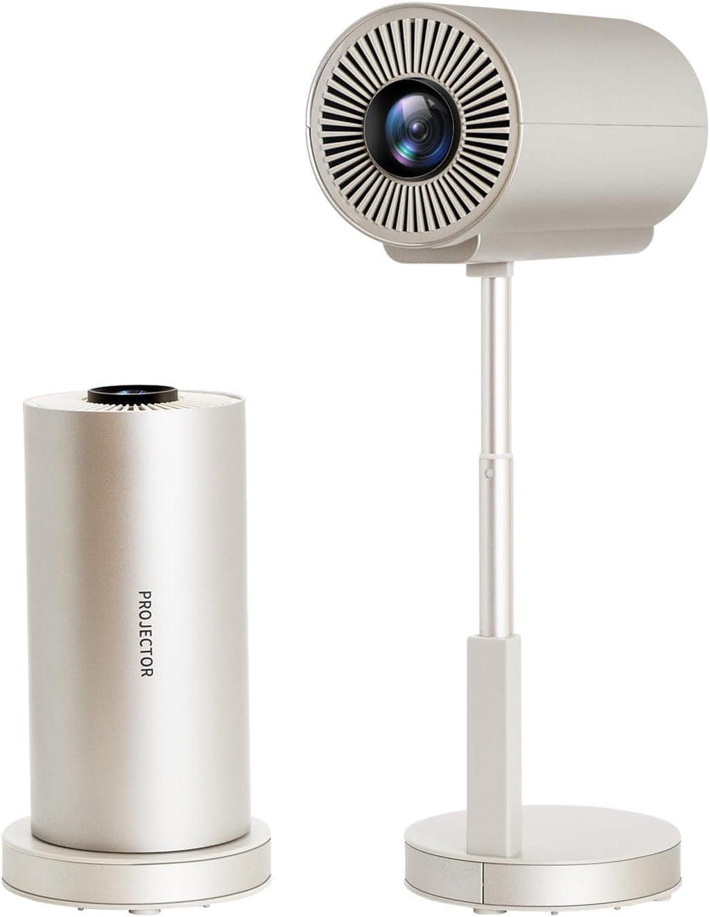 Portable Projector with Support 1080P FHD Integrated 90°Adjustable Stand Height Adjustment Foldable