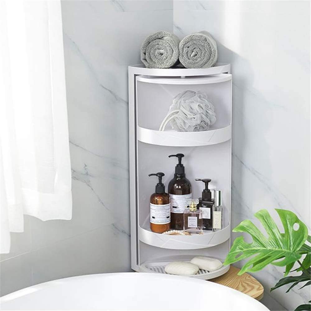 Rotating Corner Shelves,3 Tier Storage Cabinet Towel Holder Rack