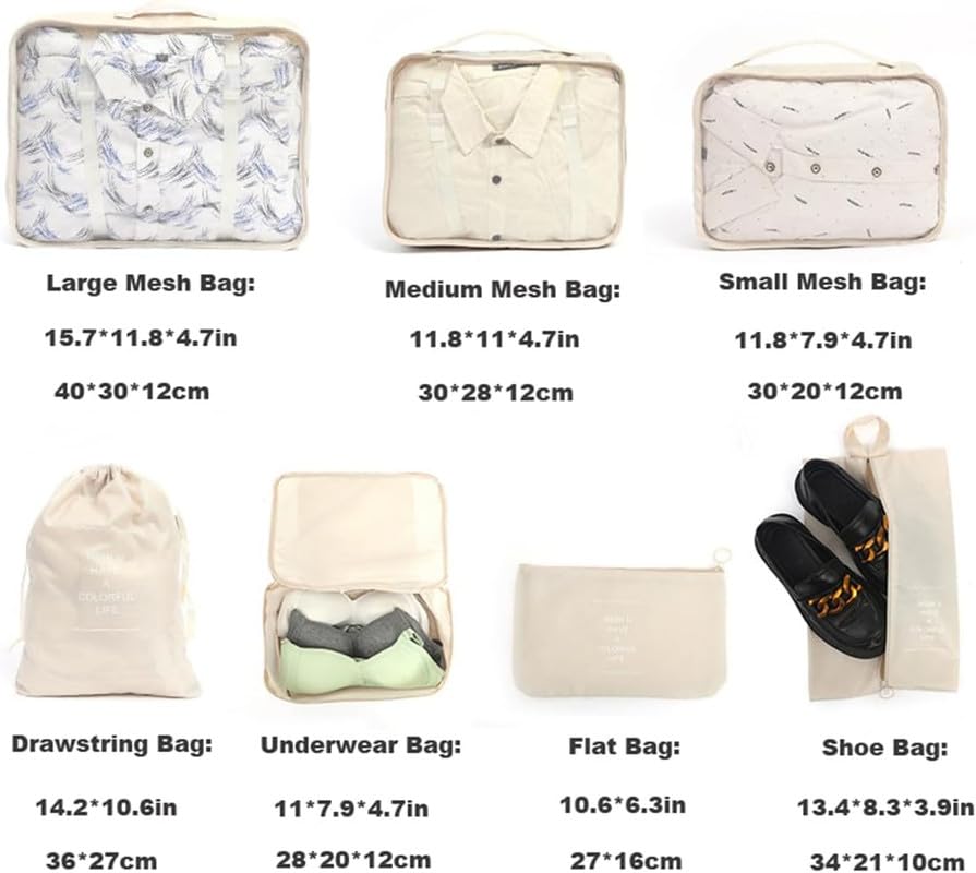 Packing Cubes for Travel - Set of 7 Travel Luggage Organizers | Limited stocks available