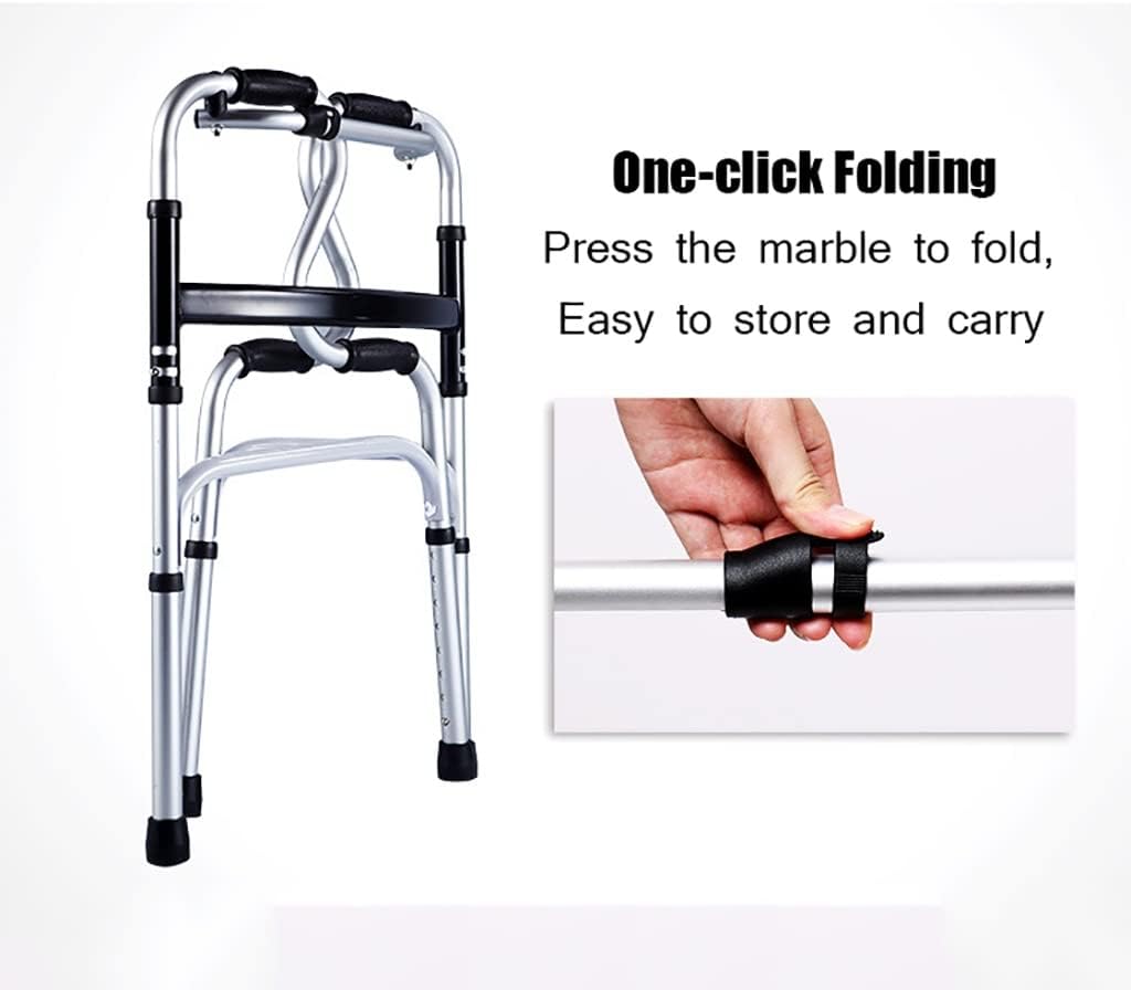 Folding Adult Standard Walkers with 2 Front Wheels | Lightweight Portable Walking Frame