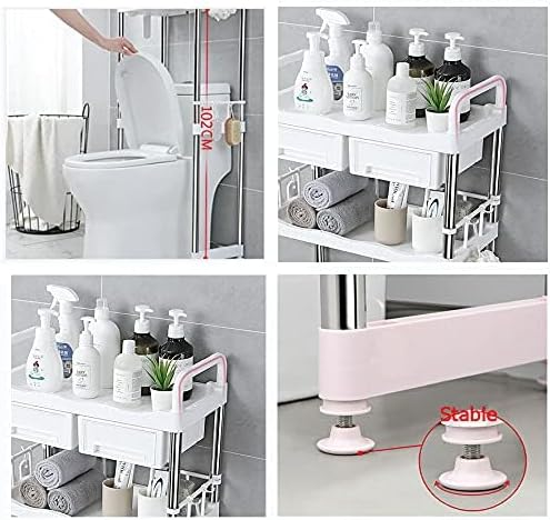 Bathroom Over The Toilet Storage Rack with Drawer and Hook-KYAMSTORE