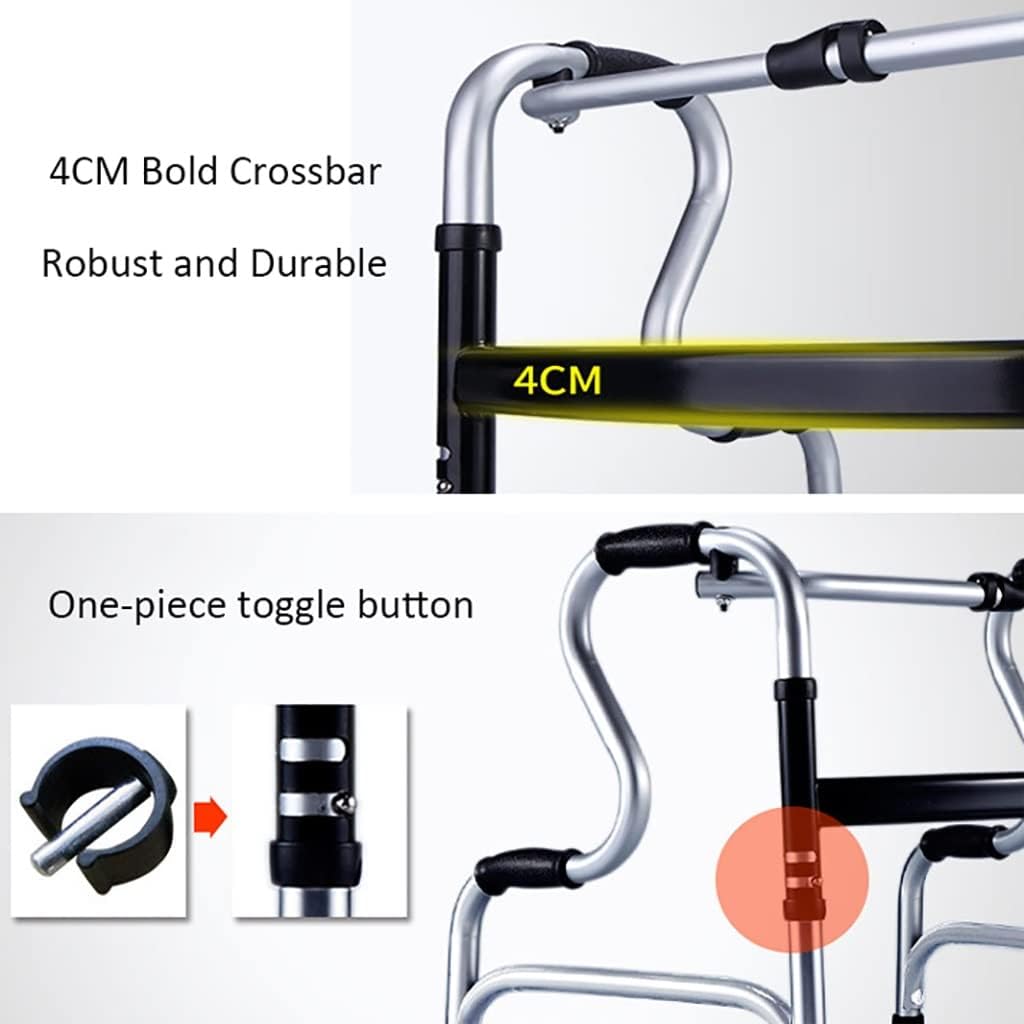 Folding Adult Standard Walkers with 2 Front Wheels | Lightweight Portable Walking Frame