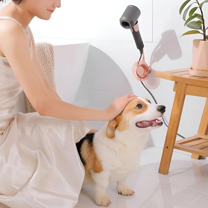 Rotating Adjustable Hands Free ABS Wall Mount Hair Dryer Holder