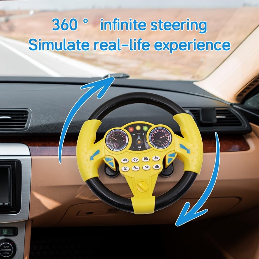 Steering Wheel Toy for Kids Simulation Driving Car Toy with Light & Sound