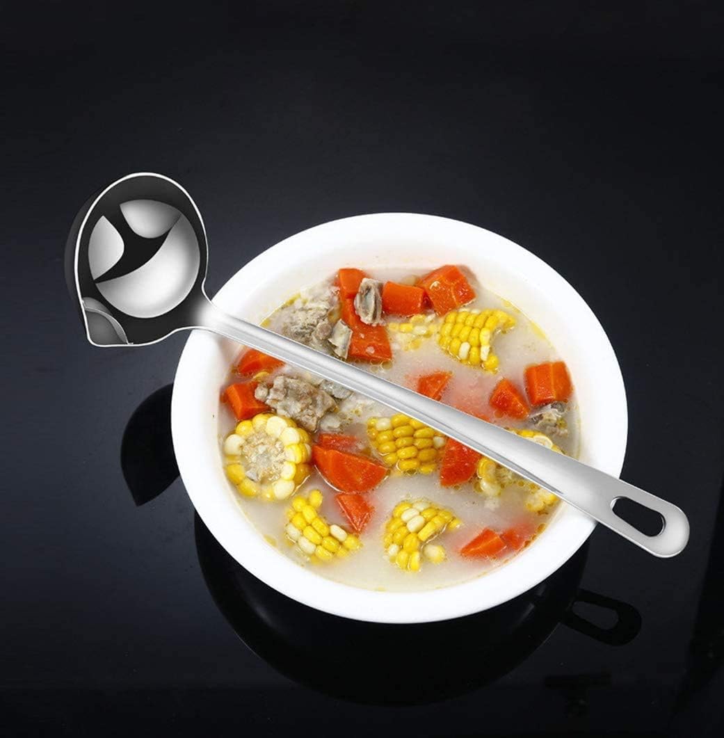 Stainless Steel Oil Soup Separator Spoon (Silver)-KYAMSTORE
