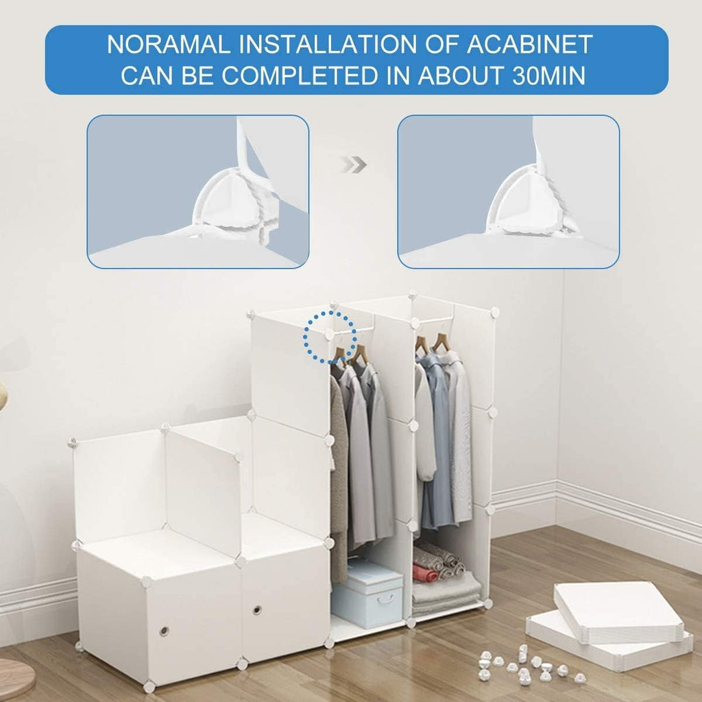 Portable Wardrobe for Hanging Clothes, Combination Armoire