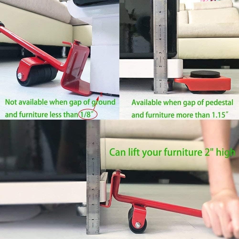 Portable Heavy Duty Furniture Lifter with 4 Sliders for Easy and Safe Moving
