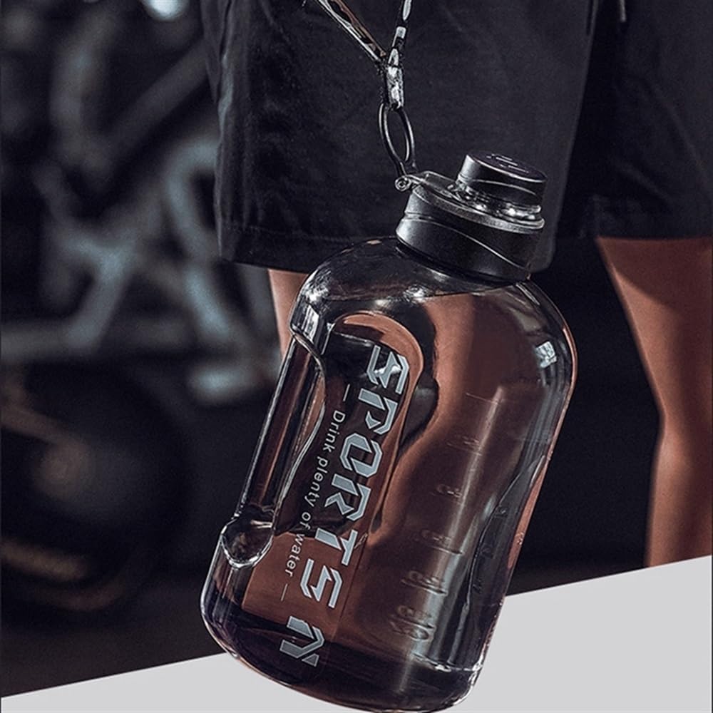 1.6-Liters PP Sports Water Bottle with Straw for Training, Travel, and Fitness