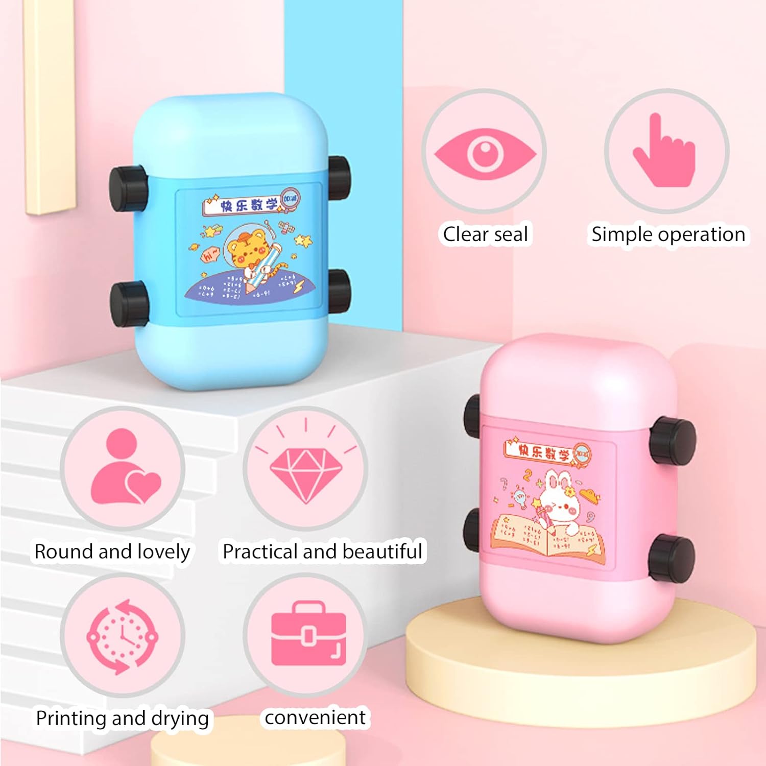 Addition Subtraction 2 in 1 Math Roller Stamps