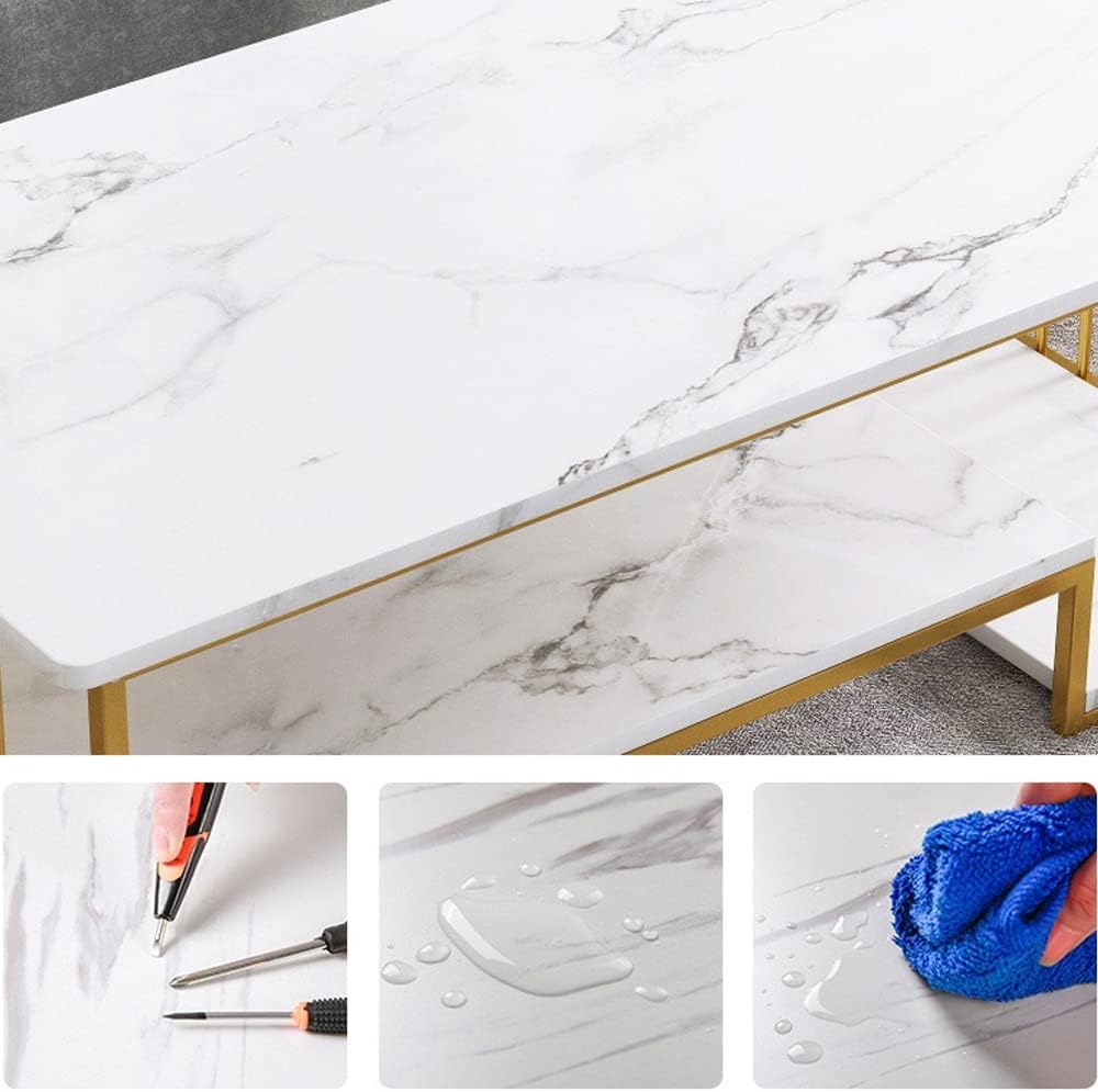 Coffee Table with Storage, Rectangular Sofa Tables Open Shelf for Living Room