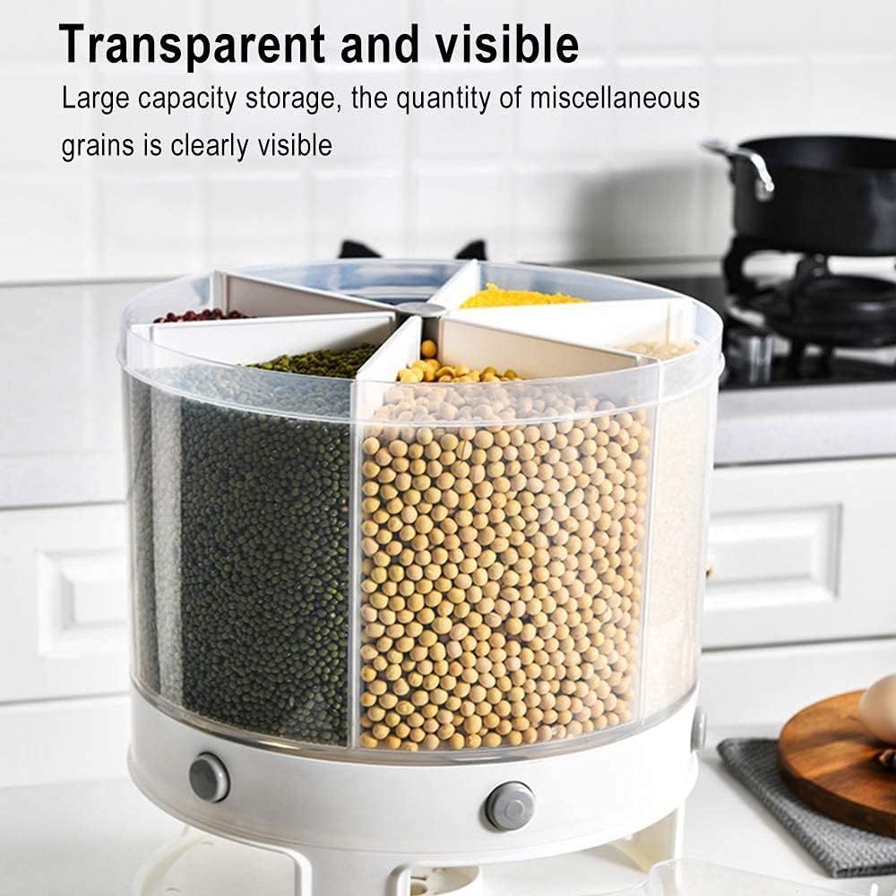 6 Grid Large Food Dispenser & Rice Container-KYAMSTORE