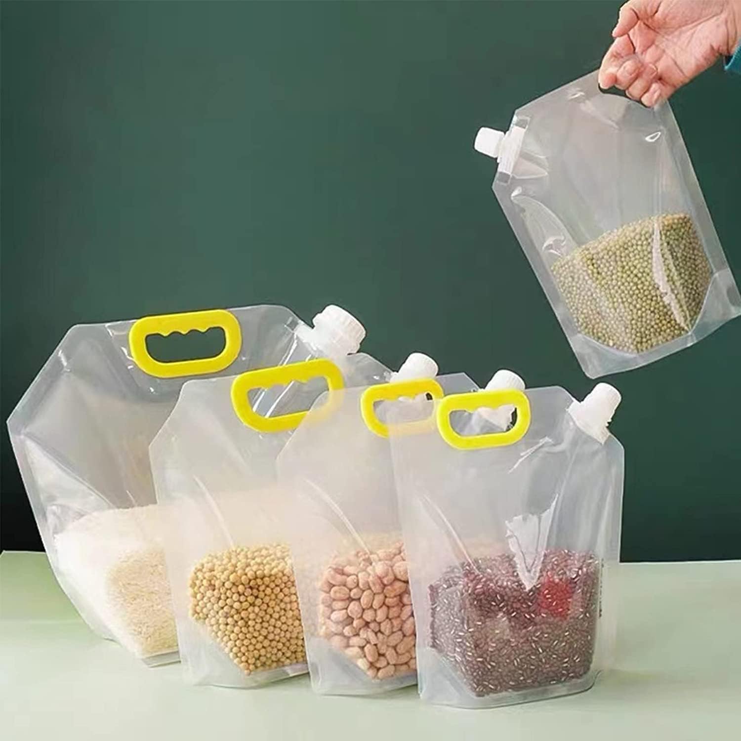 Grain Moisture-proof Sealed Bag, Transparent Grain Storage Suction Bags (2pcs)