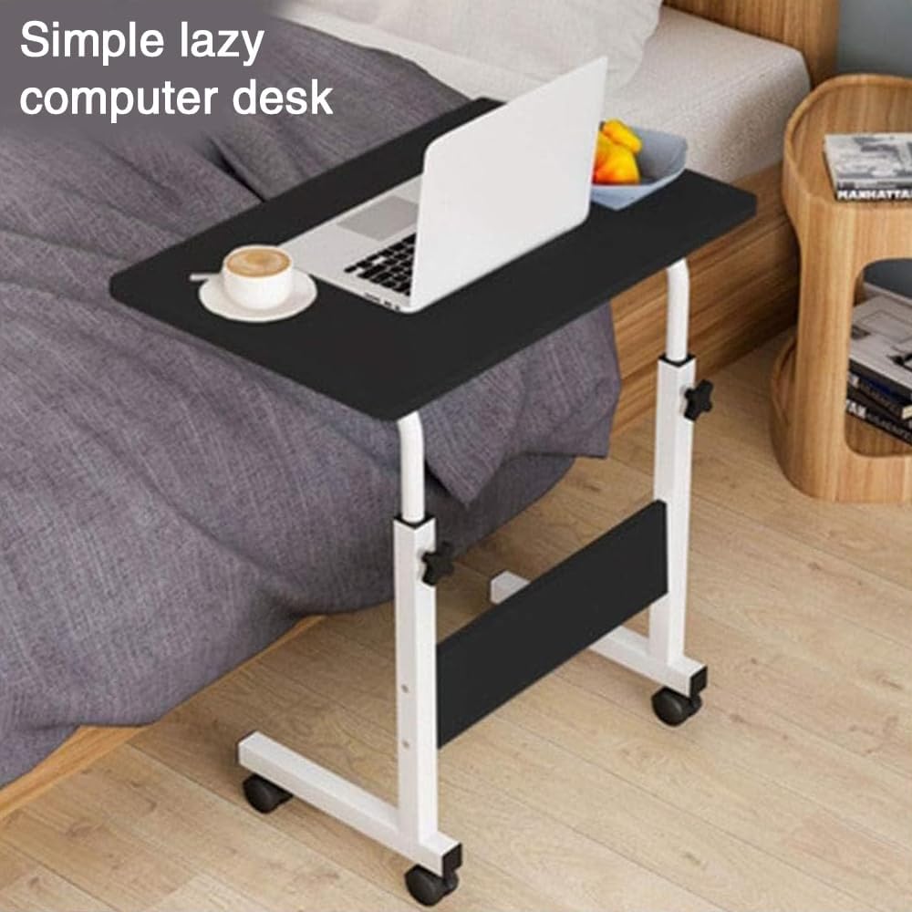 Laptop Table Desk, Stand Mobile Lap Table with Wheels