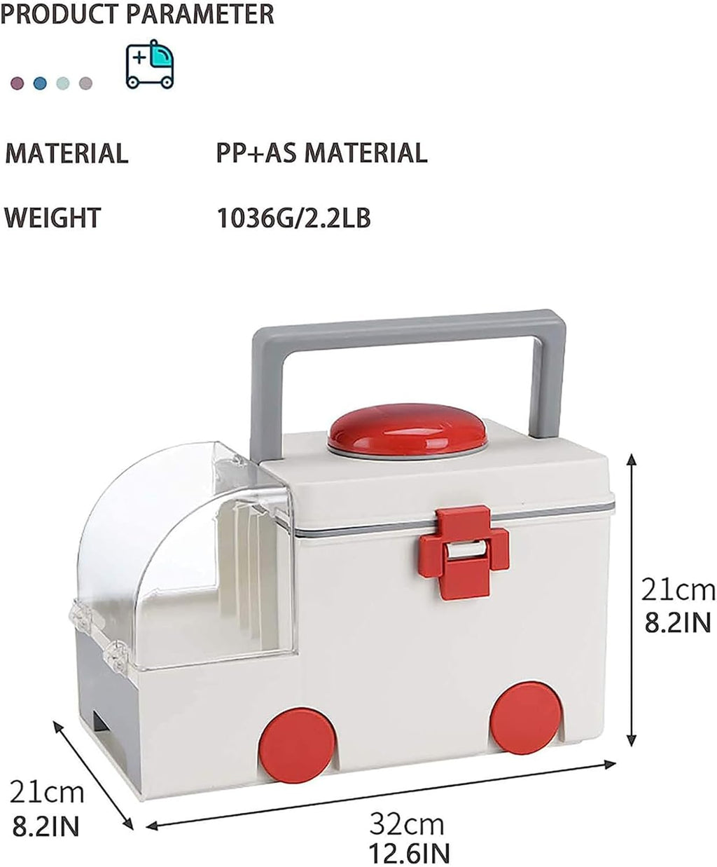 First Aid Kit Medical Storage Box, Family First Aid Box with Removable Pill Case