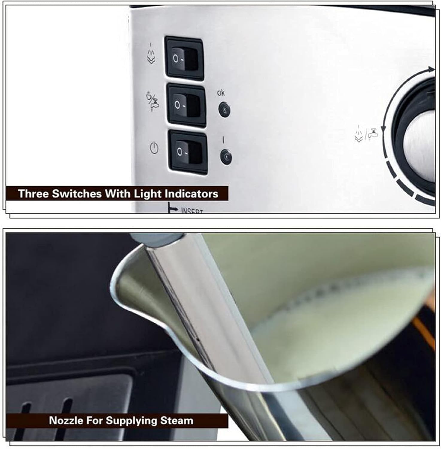 15Bar Steam Espresso Coffee Machine 1.6L | Delivery: 2 to 3 business days | Limited stocks available | Hurry before Sold Out