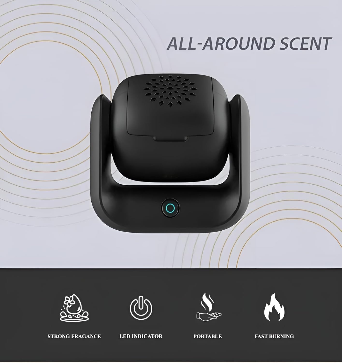 Premium Rotatable Incense Burner, Modern Bakhoor Burner for Home, Office, and Car