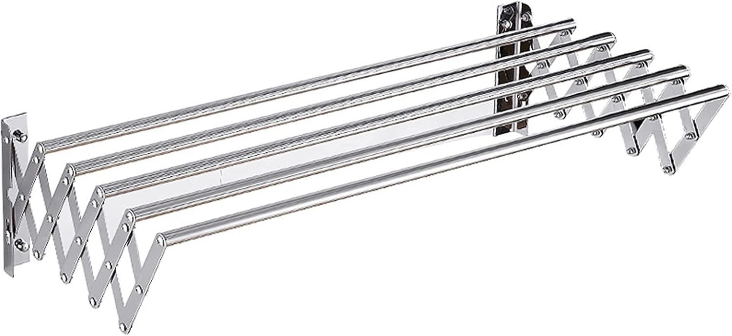 Clothes Airer Towel Rack Folding Retractable Wall Mounted