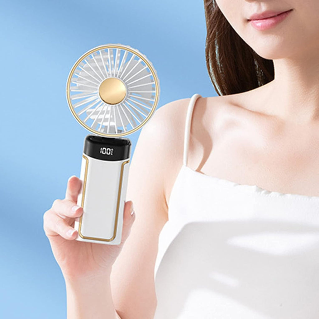 Portable Fan Handheld Fan, 6000mAh 180° Foldable Multi-function Fan, 5 Speeds