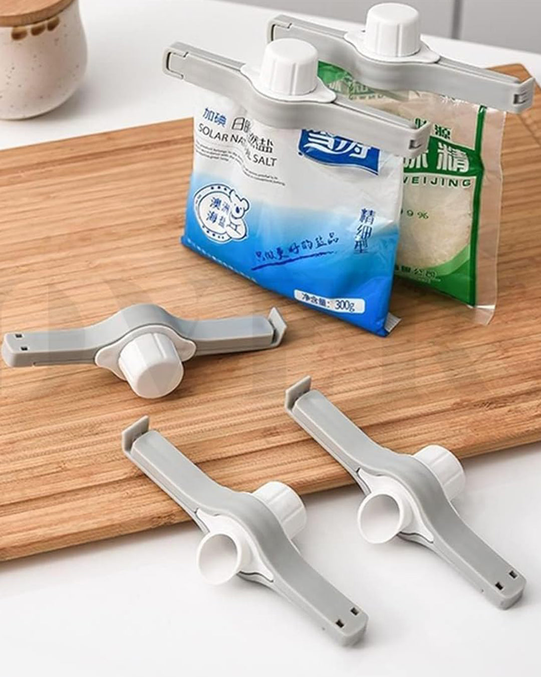 2 Pcs Pouring Clips Food Sealing Clip Chip Bag with Lid-KYAMSTORE