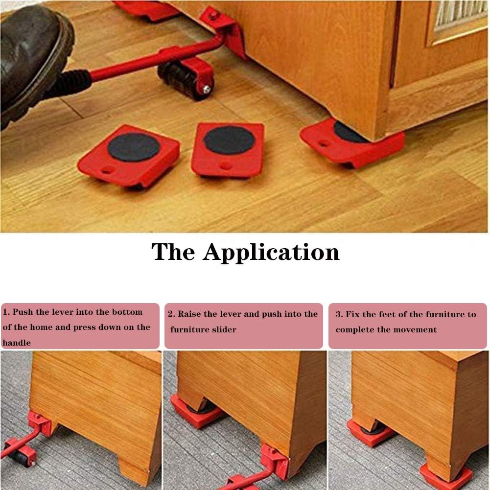 Portable Heavy Duty Furniture Lifter with 4 Sliders for Easy and Safe Moving