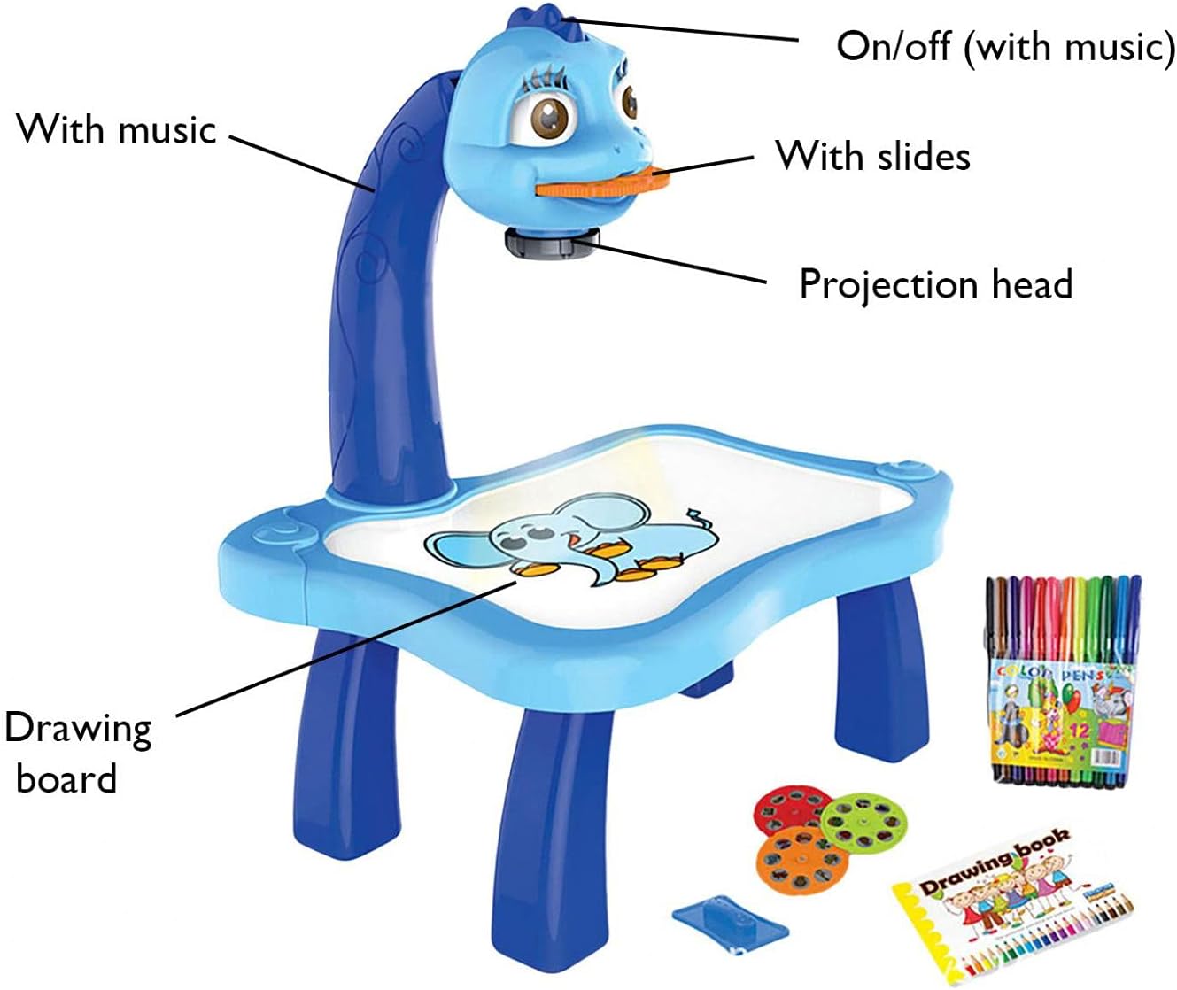 Projector Painting Toy with Light & Music | Child Smart Projector Desk