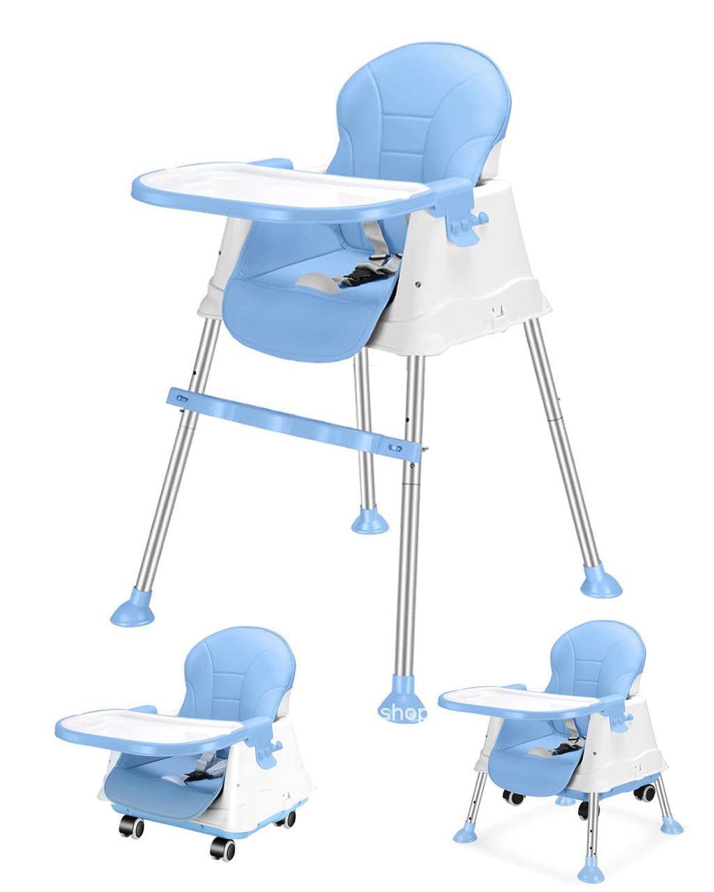 3 in 1 Convertible Baby Highchair with Adjustable Height and Footrest | Feeding Chair
