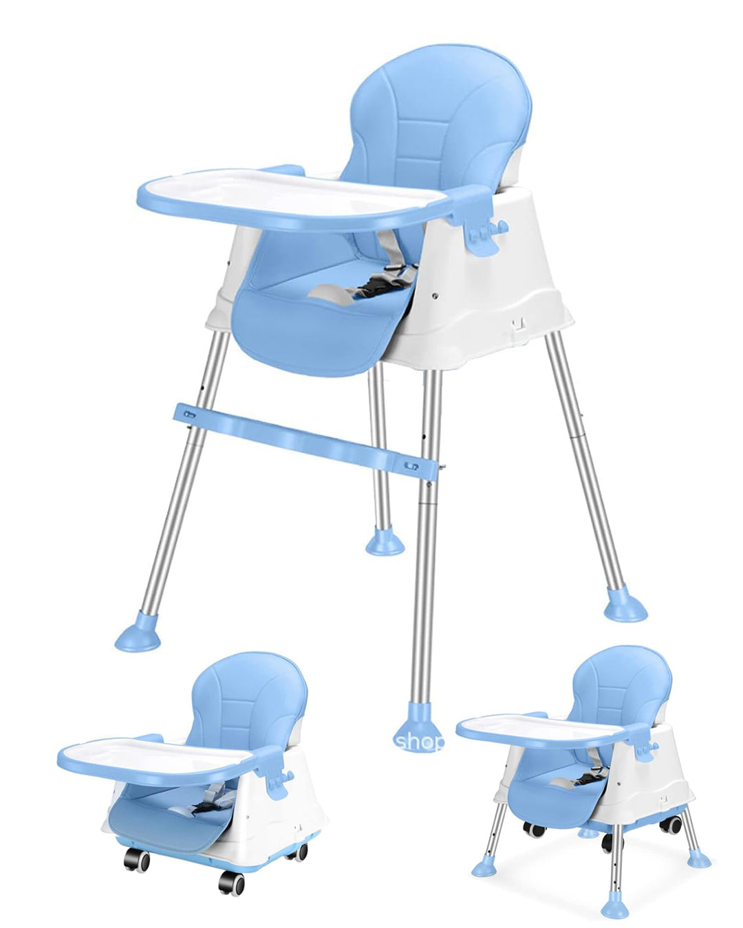 3 in 1 Convertible Baby Highchair with Adjustable Height and Footrest | Feeding Chair