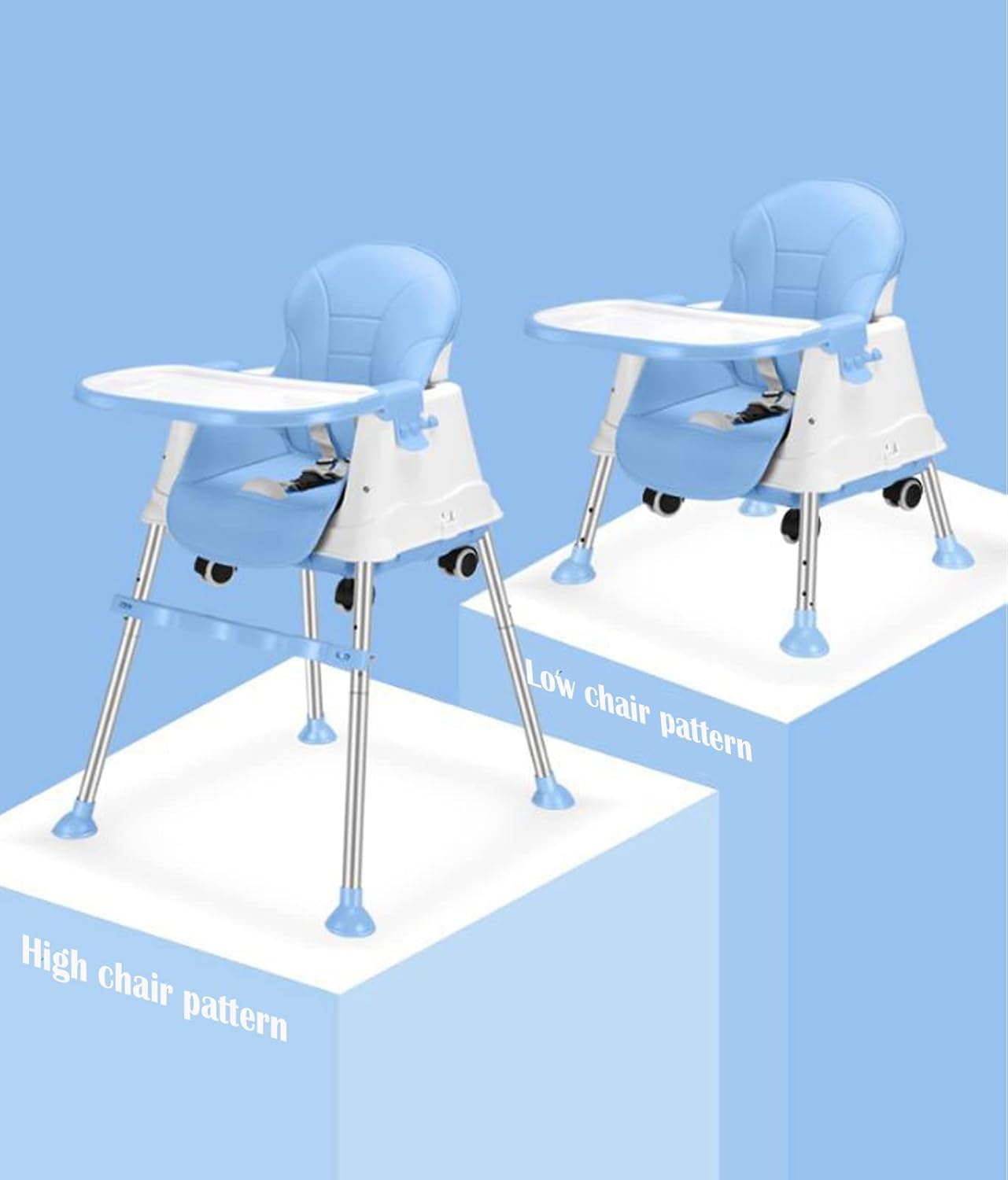 3 in 1 Convertible Baby Highchair with Adjustable Height and Footrest | Feeding Chair