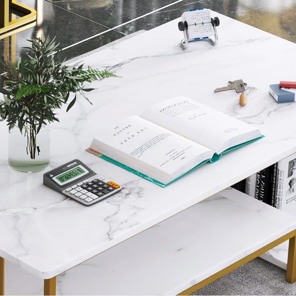 Coffee Table with Storage, Rectangular Sofa Tables Open Shelf for Living Room