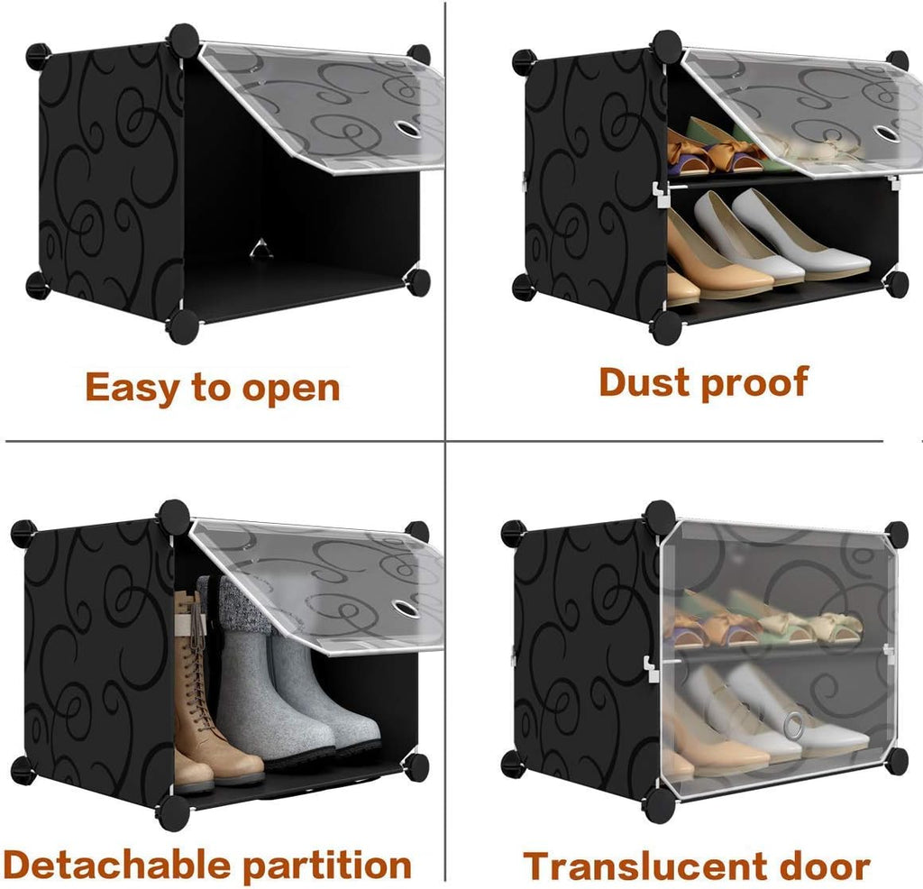 Portable Shoe Rack Organizer 48 Pair Tower Shelf Shoe Storage Cabinet