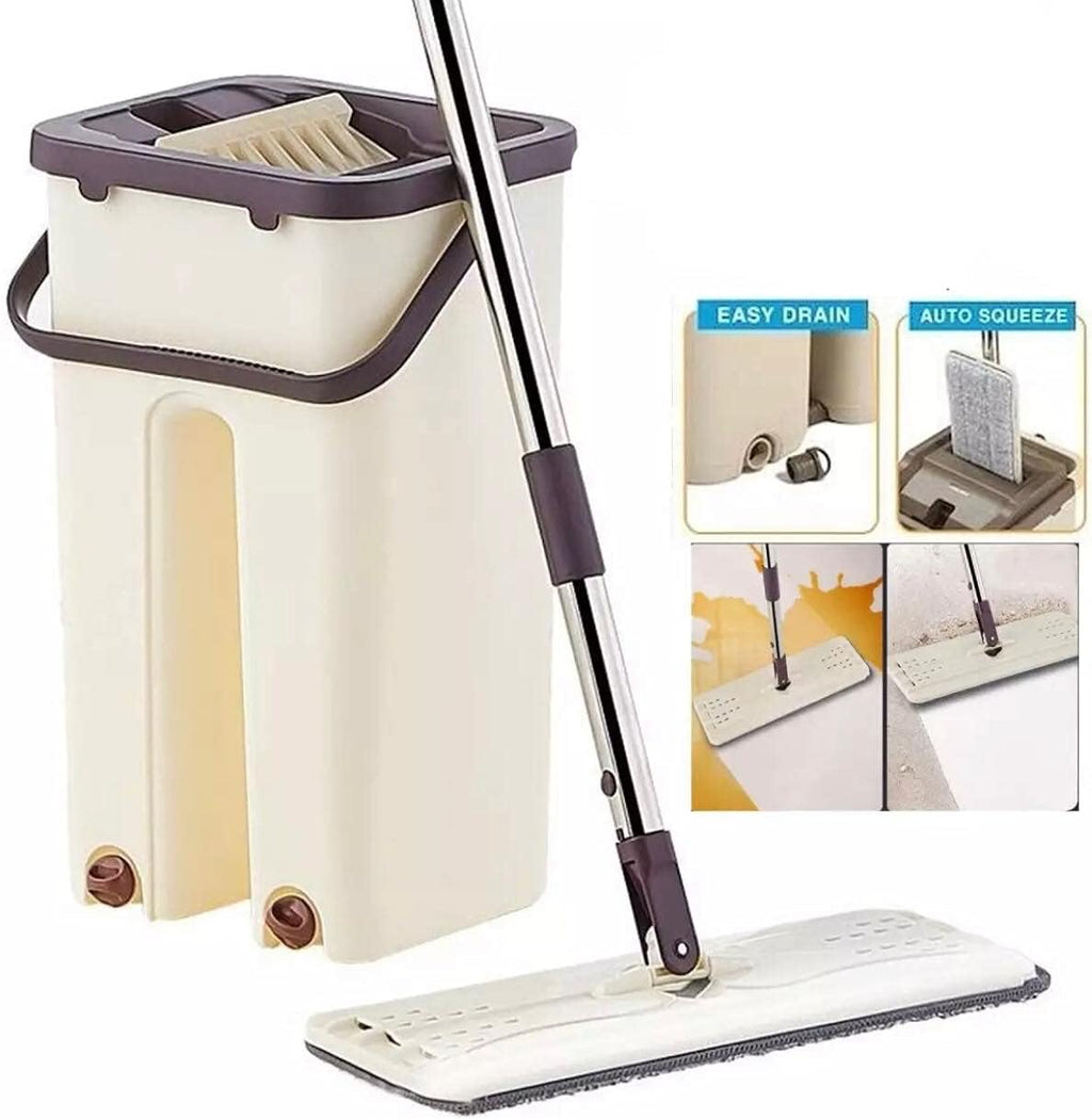 Free Hand Washing Flat Mop | Wooden Floor Mop | Dust Push Mop