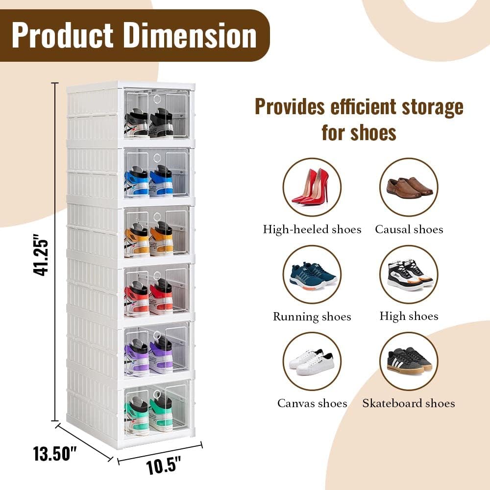 6-Tier Foldable Shoe Rack Storage Cubes