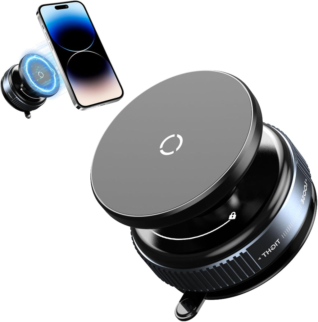 Magnetic Vaccum Car Phone Holder - 360° Rotation | Limited stocks available