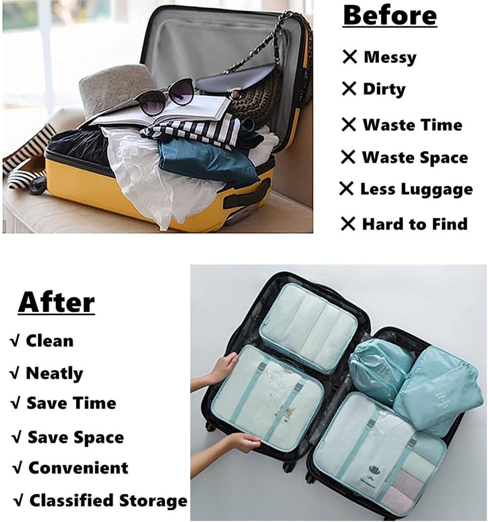 Packing Bags For Suitcases, 7 Pcs Luggage Organizer Bags