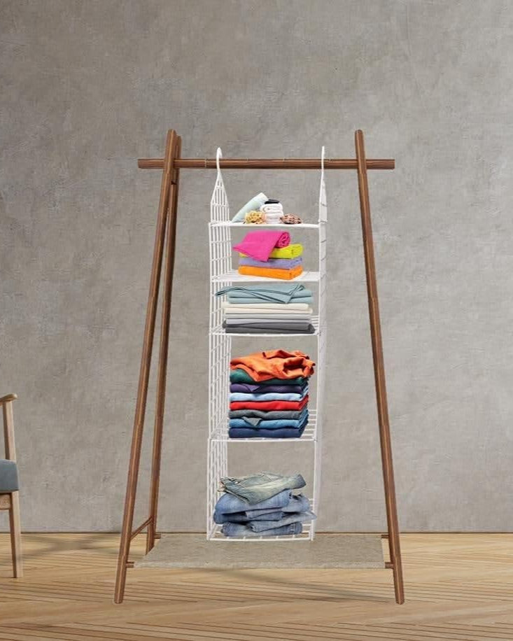 5 Layer Plastic Folding Clothes Storage Racks