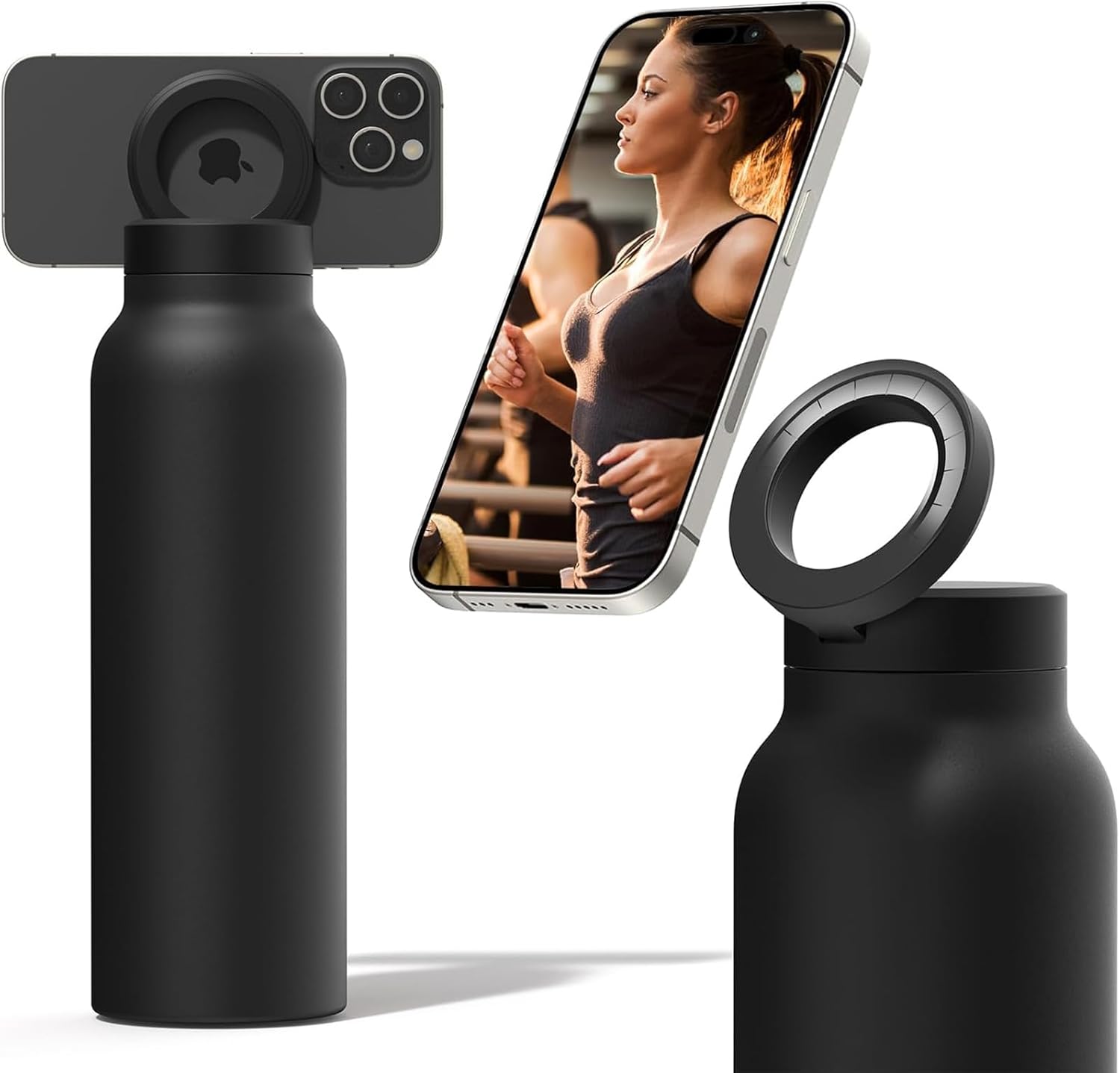Stainless Steel Water Bottle with Magnetic Phone Holder | Limited stocks available