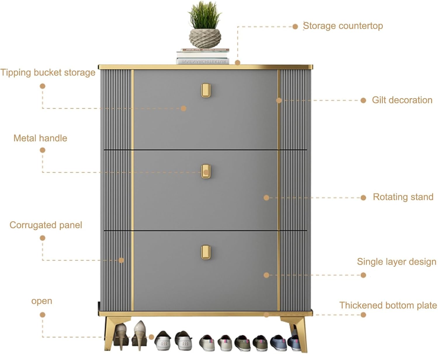 Tipping Shoe Cabinet, Shoe Rack Storage Cabinet For Entryway