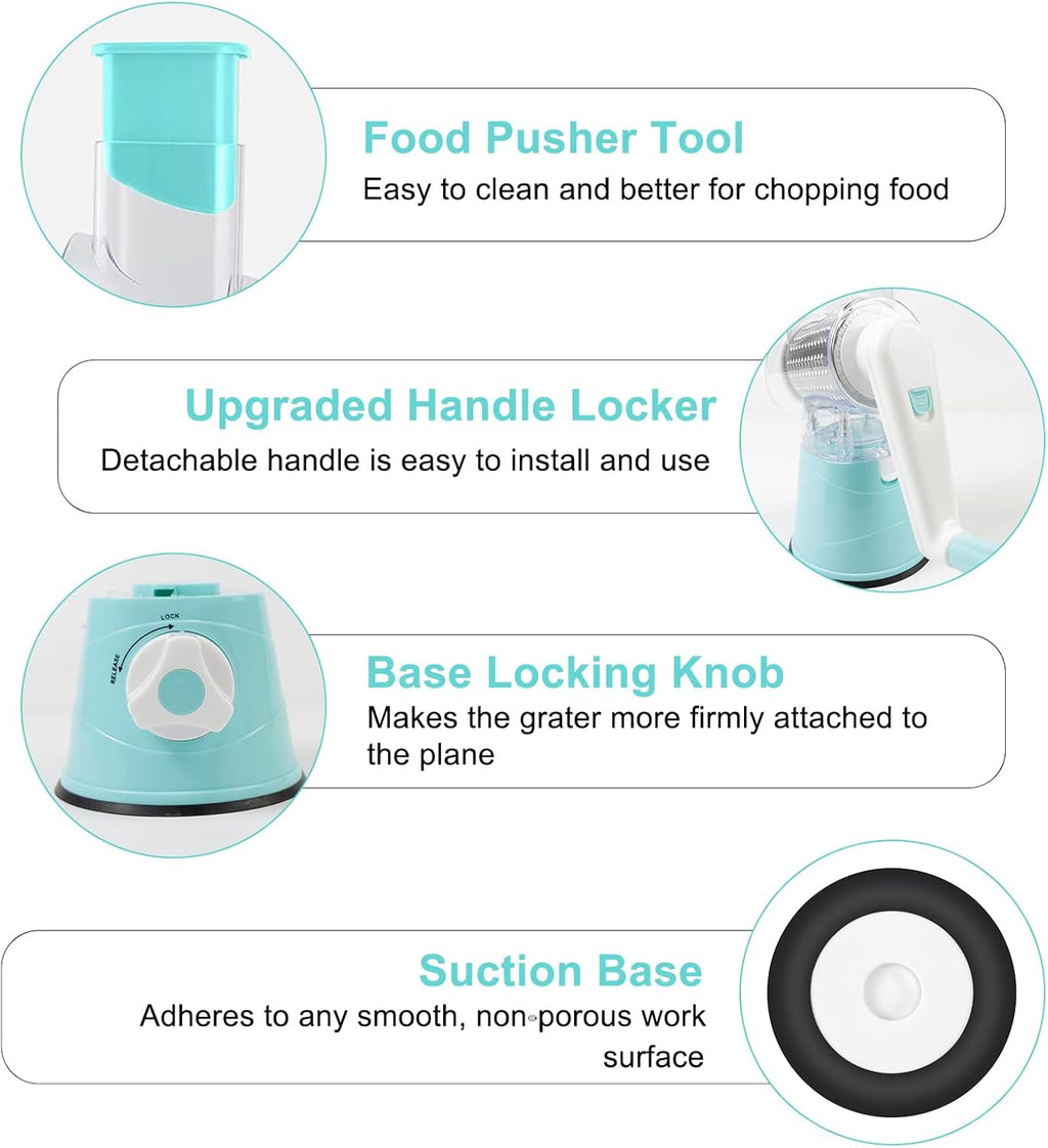 3 in 1 Round Drum Mandolin Manual Food Chopper